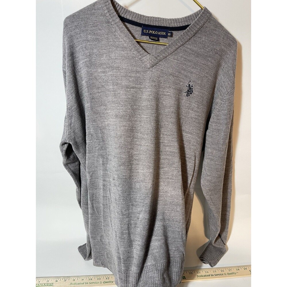 U.S. Polo Assn. Grey Mens Knit Pullover Sz XL #0479